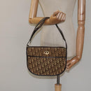 Christian Dior Trotter Canvas Shoulder Bag Brown Gold Auth 123107-21
