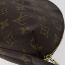 LOUIS VUITTON Monogram Trousse Demi Ronde Cosmetic Pouch M47520 LV Auth 123118-15