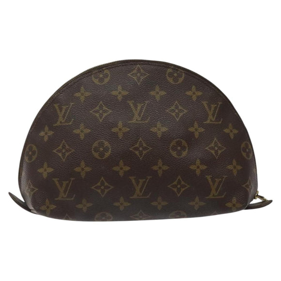 LOUIS VUITTON Monogram Trousse Demi Ronde Cosmetic Pouch M47520 LV Auth 123118