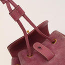 GUCCI Bamboo Backpack Suede Pink Gold 003 1956 0030 Auth 123132-10