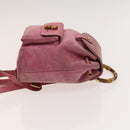 GUCCI Bamboo Backpack Suede Pink Gold 003 1956 0030 Auth 123132-3