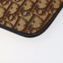 Christian Dior Trotter Canvas Shoulder Bag Brown Gold Auth 123133-9
