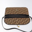 Christian Dior Trotter Canvas Shoulder Bag Brown Gold Auth 123133-11