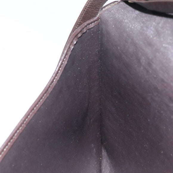 Christian Dior Trotter Canvas Shoulder Bag Brown Gold Auth 123133