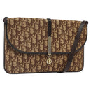 Christian Dior Trotter Canvas Shoulder Bag Brown Gold Auth 123133-1