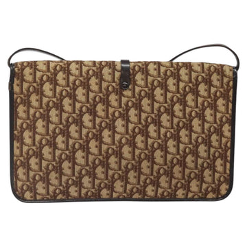 Christian Dior Trotter Canvas Shoulder Bag Brown Gold Auth 123133 - 0
