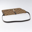 Christian Dior Trotter Canvas Shoulder Bag Brown Gold Auth 123133-7