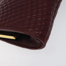 BALLY Quilted Chain Shoulder Bag Leather Bordeaux Gold Auth 123134-17