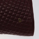 BALLY Quilted Chain Shoulder Bag Leather Bordeaux Gold Auth 123134-18