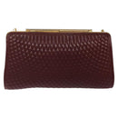 BALLY Quilted Chain Shoulder Bag Leather Bordeaux Gold Auth 123134-2