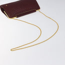 BALLY Quilted Chain Shoulder Bag Leather Bordeaux Gold Auth 123134-7
