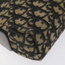 Christian Dior Trotter Canvas Shoulder Bag Navy Gold Auth 123142-13