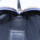 Christian Dior Trotter Canvas Shoulder Bag Navy Gold Auth 123142-17
