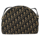 Christian Dior Trotter Canvas Shoulder Bag Navy Gold Auth 123142-3