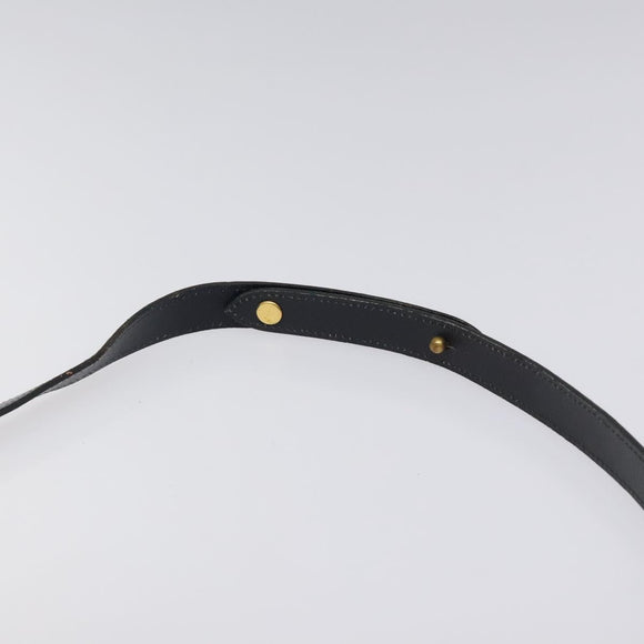 Christian Dior Trotter Canvas Shoulder Bag Navy Gold Auth 123142