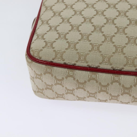 CELINE Macadam Canvas Shoulder Bag Beige Gold Auth 123145