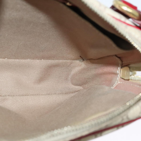 CELINE Macadam Canvas Shoulder Bag Beige Gold Auth 123145