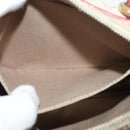 CELINE Macadam Canvas Shoulder Bag Beige Gold Auth 123145-11
