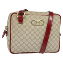 CELINE Macadam Canvas Shoulder Bag Beige Gold Auth 123145-1