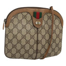 GUCCI GG Supreme Web Sherry Line Shoulder Bag PVC Beige 98 02 047 Auth 123148-1