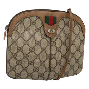 GUCCI GG Supreme Web Sherry Line Shoulder Bag PVC Beige 98 02 047 Auth 123148