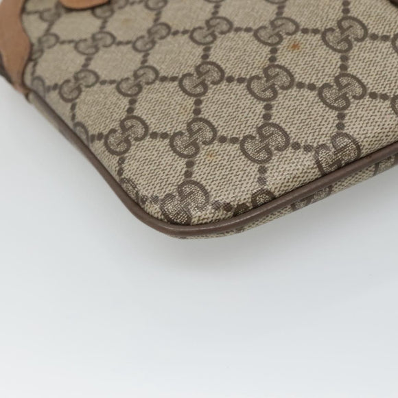 GUCCI GG Supreme Web Sherry Line Shoulder Bag PVC Beige 98 02 047 Auth 123148