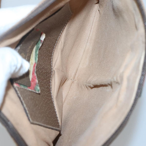 GUCCI GG Supreme Web Sherry Line Shoulder Bag PVC Beige 98 02 047 Auth 123148