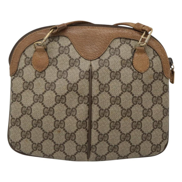 GUCCI GG Supreme Web Sherry Line Shoulder Bag PVC Beige 98 02 047 Auth 123148