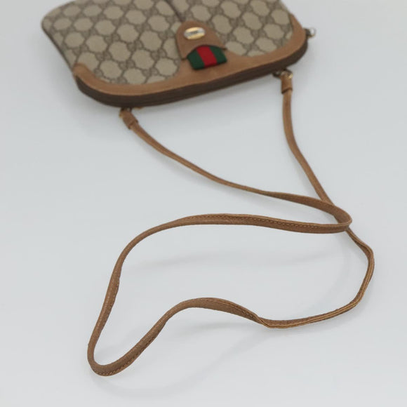 GUCCI GG Supreme Web Sherry Line Shoulder Bag PVC Beige 98 02 047 Auth 123148