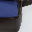 PRADA Shoulder Bag Canvas Blue Silver Auth 123152-11