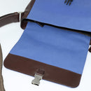 PRADA Shoulder Bag Canvas Blue Silver Auth 123152-14