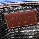 PRADA Shoulder Bag Canvas Blue Silver Auth 123152-15