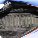 PRADA Shoulder Bag Canvas Blue Silver Auth 123152-16