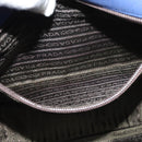 PRADA Shoulder Bag Canvas Blue Silver Auth 123152-21