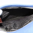 PRADA Shoulder Bag Canvas Blue Silver Auth 123152-20