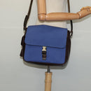 PRADA Shoulder Bag Canvas Blue Silver Auth 123152-23