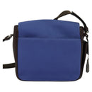 PRADA Shoulder Bag Canvas Blue Silver Auth 123152-2