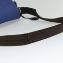 PRADA Shoulder Bag Canvas Blue Silver Auth 123152-7