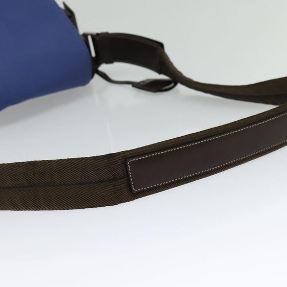 PRADA Shoulder Bag Canvas Blue Silver Auth 123152