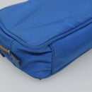 PRADA Shoulder Bag Nylon Turquoise Blue Gold Auth 123153-16