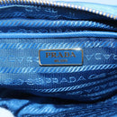 PRADA Shoulder Bag Nylon Turquoise Blue Gold Auth 123153-9
