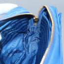 PRADA Shoulder Bag Nylon Turquoise Blue Gold Auth 123153-17