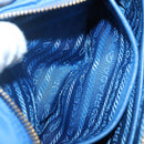 PRADA Shoulder Bag Nylon Turquoise Blue Gold Auth 123153-11