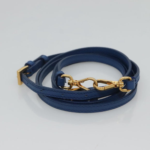 PRADA Shoulder Bag Nylon Turquoise Blue Gold Auth 123153