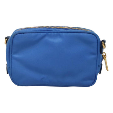 PRADA Shoulder Bag Nylon Turquoise Blue Gold Auth 123153 - 0