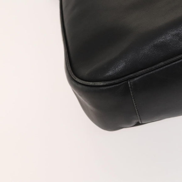 GUCCI Bamboo Shoulder Bag Leather 2way Black Gold 001 1014 1577 0 Auth 123171