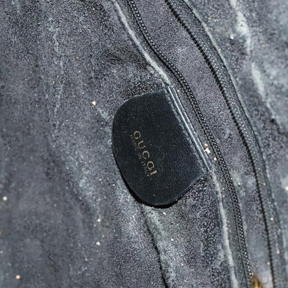 GUCCI Bamboo Shoulder Bag Leather 2way Black Gold 001 1014 1577 0 Auth 123171