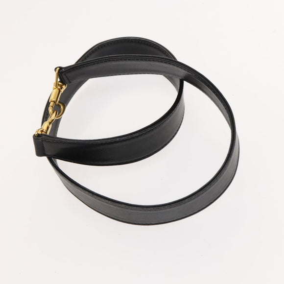 GUCCI Bamboo Shoulder Bag Leather 2way Black Gold 001 1014 1577 0 Auth 123171