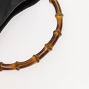 GUCCI Bamboo Shoulder Bag Leather 2way Black Gold 001 1014 1577 0 Auth 123171-7