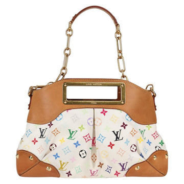 LOUIS VUITTON Monogram Multicolor Judy MM Bag 2Way White M40255 LV Auth 123177V